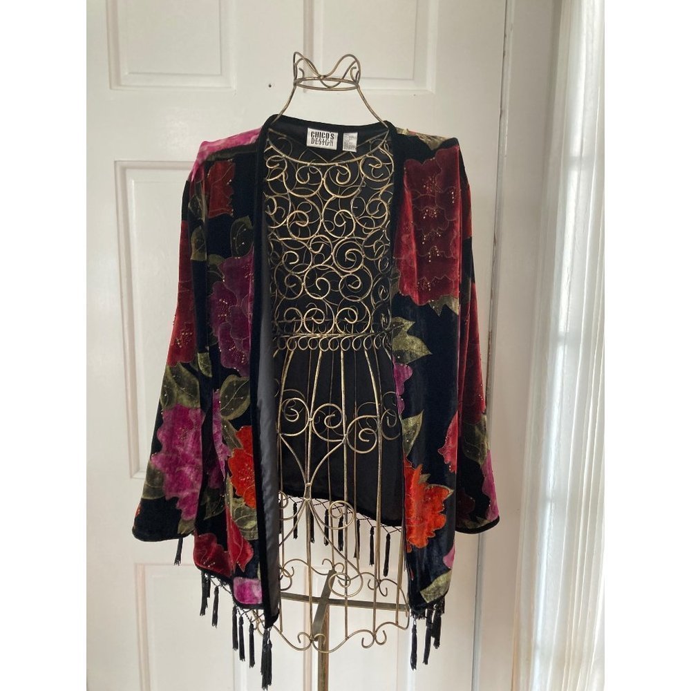 CHICO'S design beautiful boho open front kimono